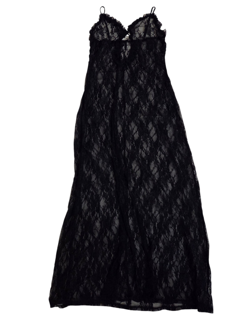 F NOVA V-Neck Ruffled Cut-Out Lace Swimwear Cover-Up Maxi Dress 2XL Black NWT - Picture 8 of 12
